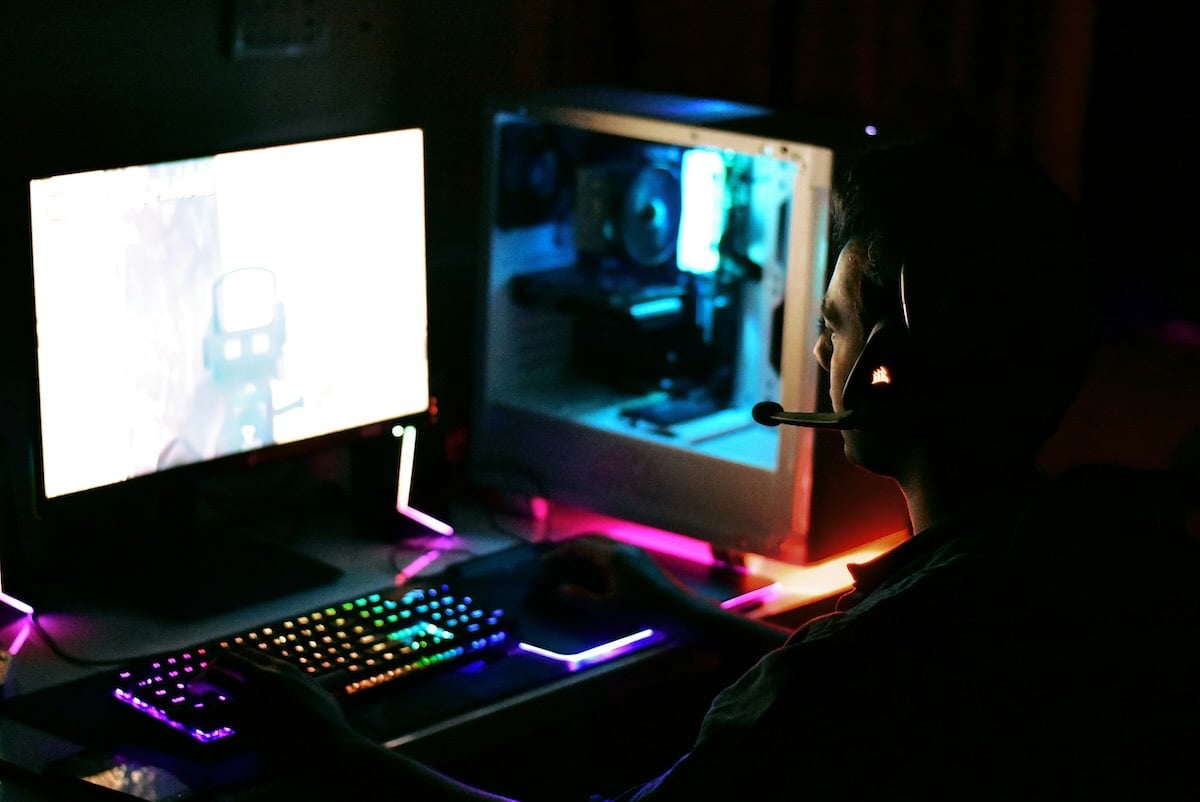 A gamer and his gaming PC