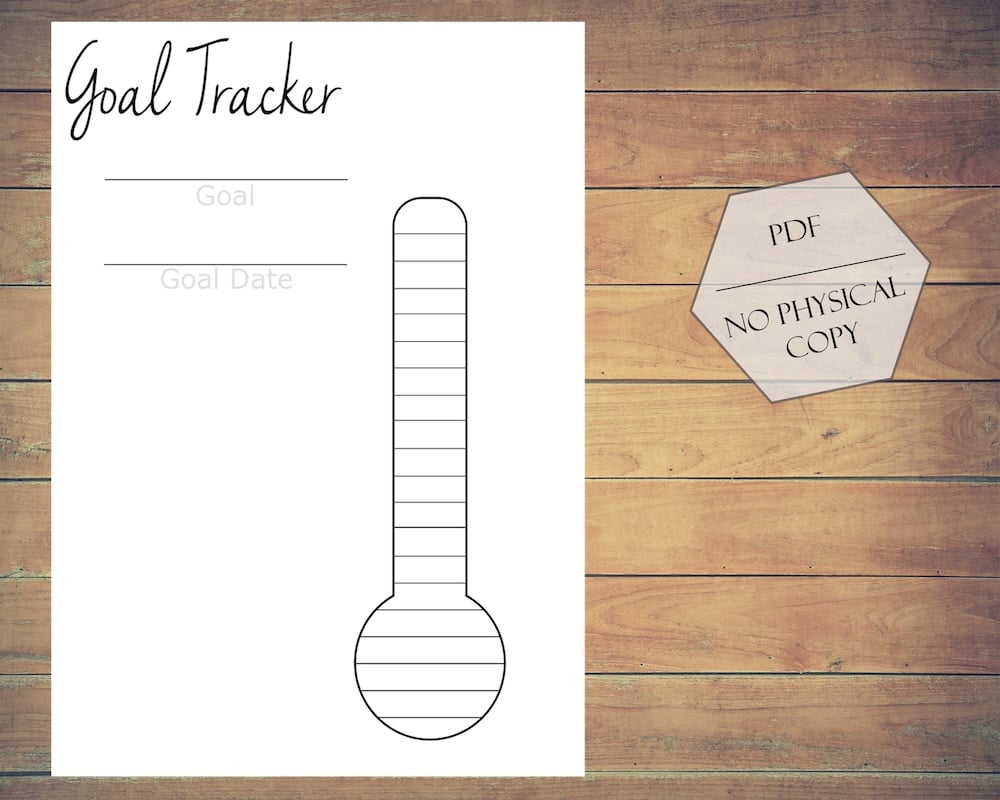 Goal Thermometer Chart Goal Tracker