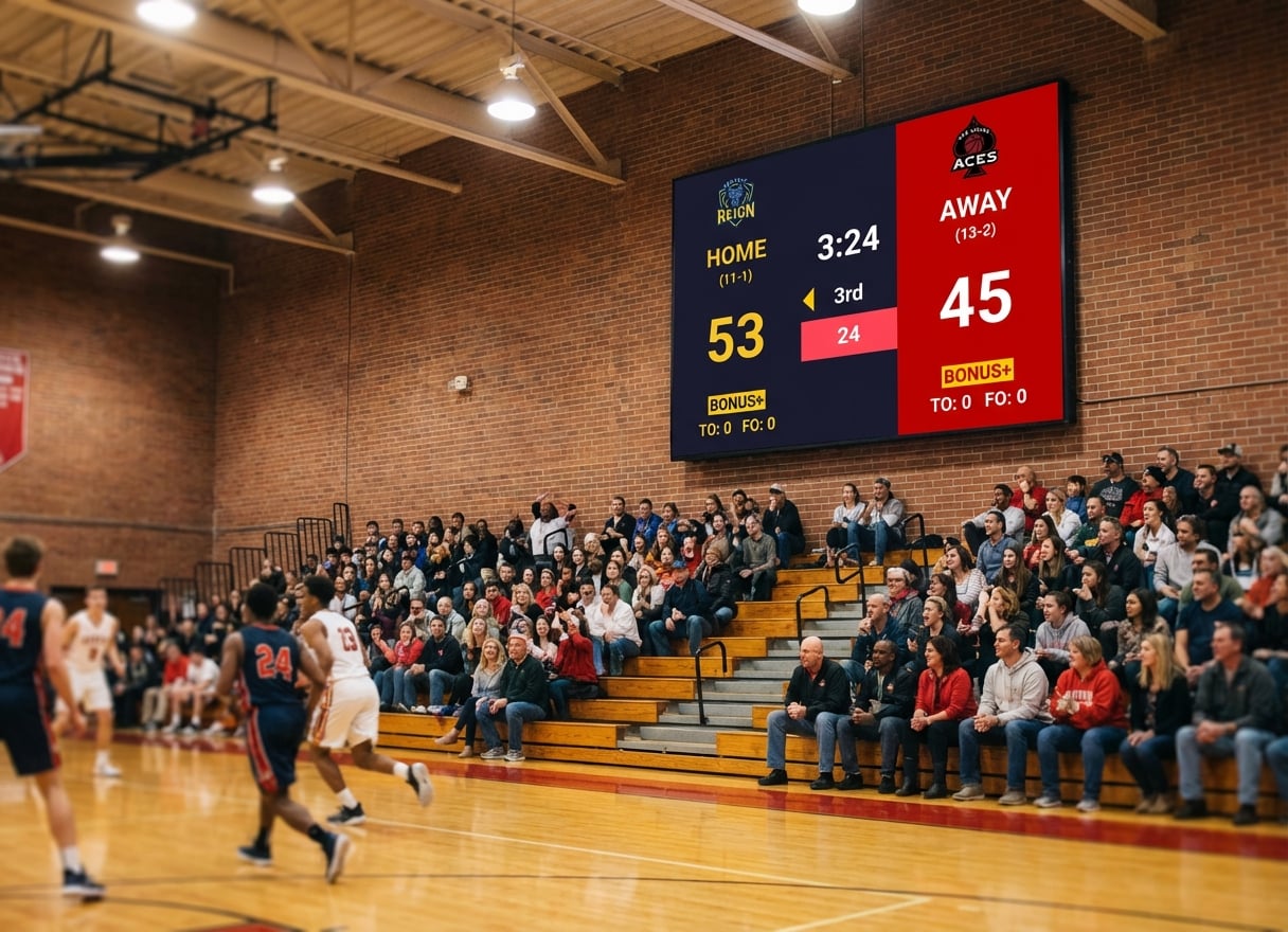 Complete guide to gym scoreboard pricing in 2026. Compare costs for LED scoreboards, video boards, and software alternatives. Learn how to save thousands with existing displays.