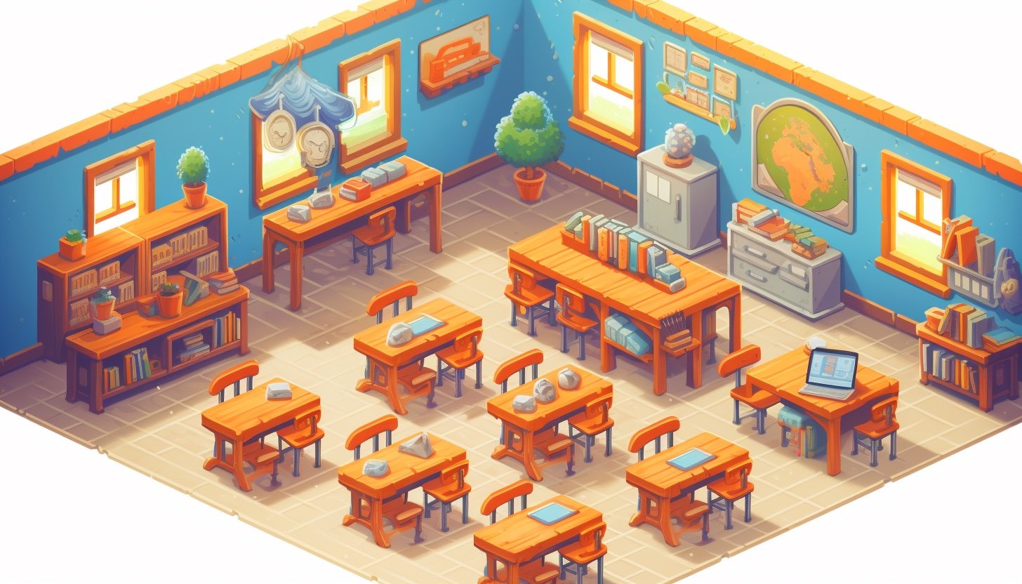 Isometric gamified classroom