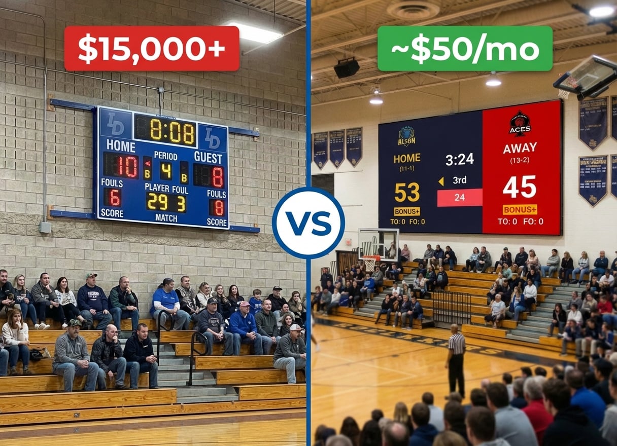 Looking for affordable Daktronics or ScoreVision alternatives? Compare LED scoreboard software options for schools with existing displays. Budget-friendly solutions that work with any screen.