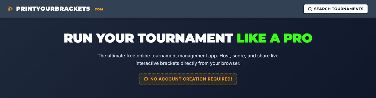 printyourbrackets' online tournament manager page, October 2026