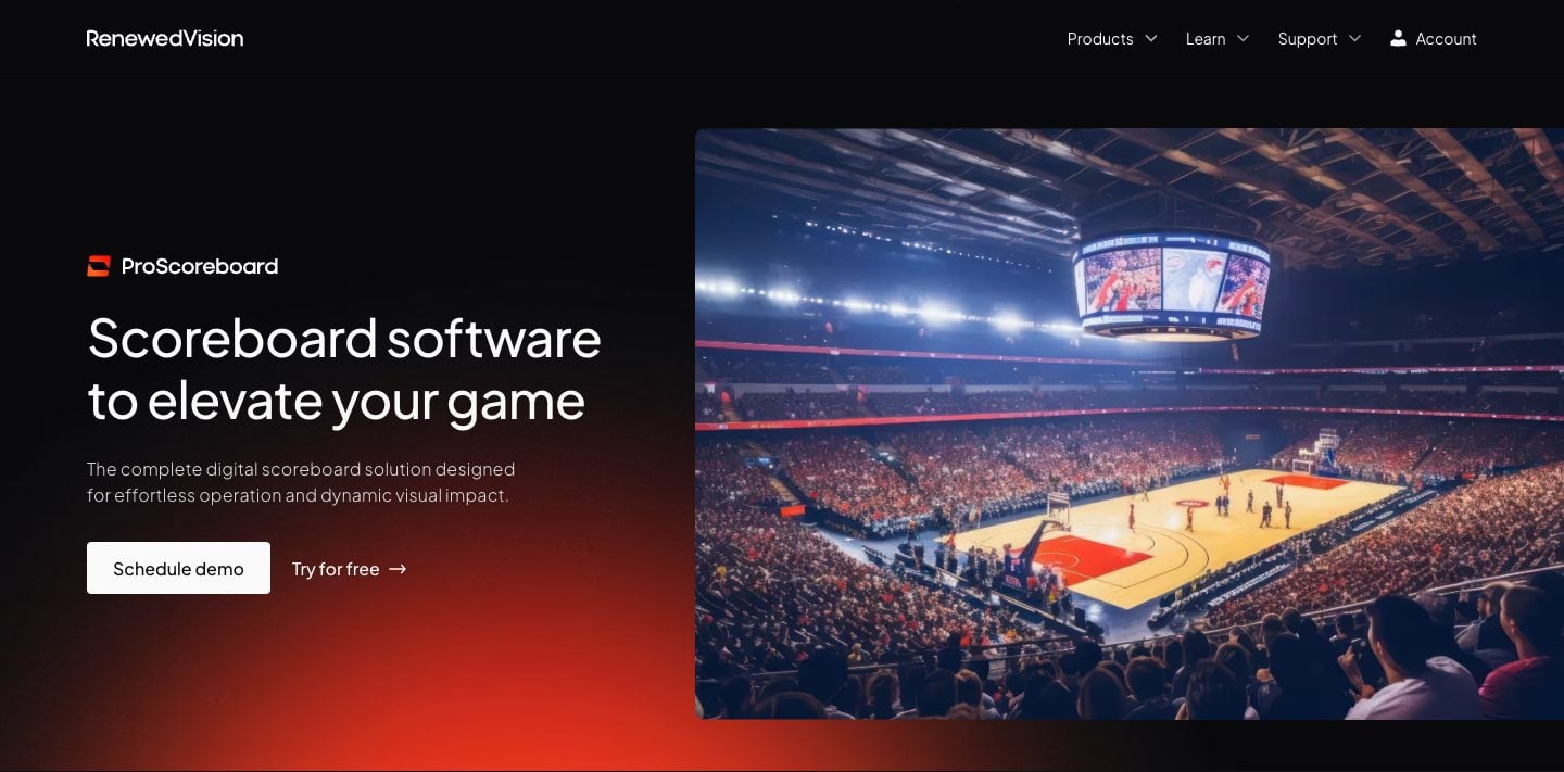 ProScoreboard website homepage, October 2026
