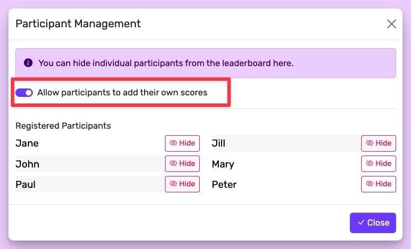 Self Serve Allow Scoring