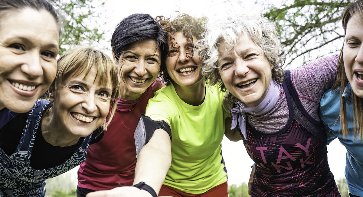 A group of women having a very good time