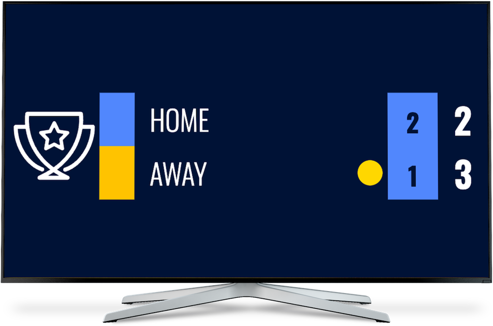 Scoreboard properly fitted on venue TV