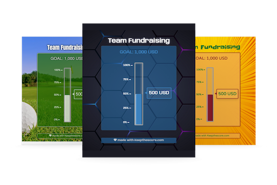 3 different fundraising thermometer themes