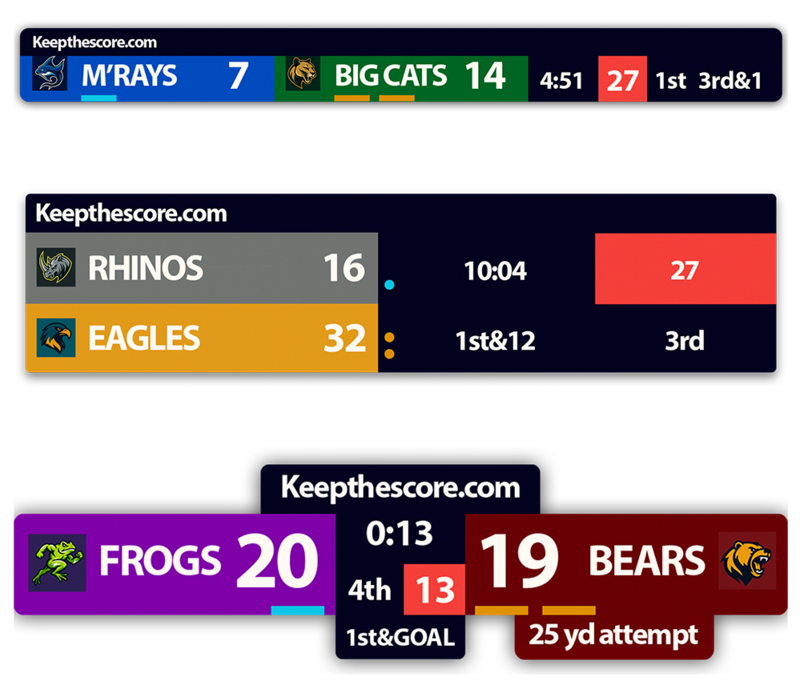 Product hero image: Free online scoreboard maker for sports, streaming and events