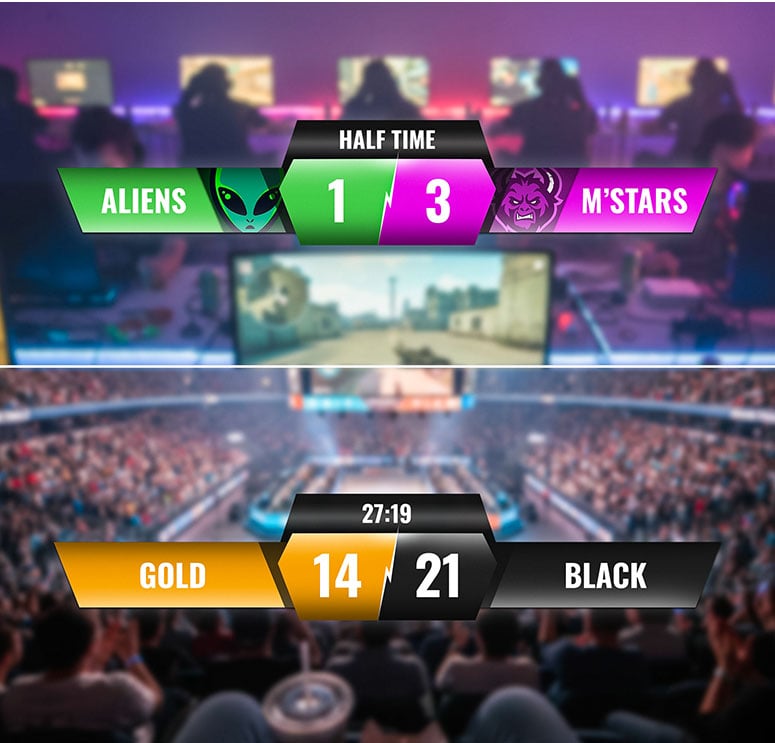Feature screenshot: A versatile esports score overlay