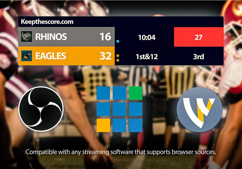 Feature screenshot: Multiple streaming software logos showing compatibility